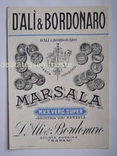 MARSALA vino wine D'Alì & Bordonaro Trapani vecchia ETICHETTA LABEL *