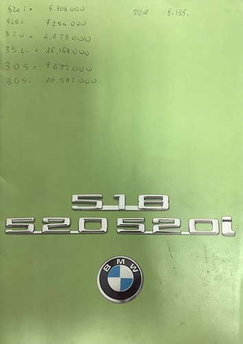 Brochure bmw 518 520 - bmw, 518,