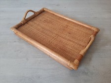 VASSOIO IN BAMBOO ANNI 70 CON MANICI SOLIDO E ROBUSTO