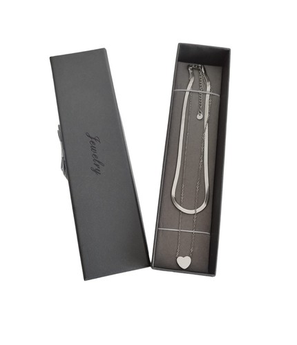 Collana cuore acciaio doppia - collana,
