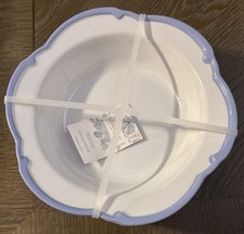 Ciotole pasta shabby chic smerlate blu bianco melamina 10" insalatiere cereali NUOVE