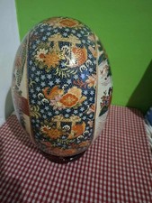 Uovo da collezione vintage decorativo in ceramica orientale Satsuma