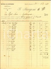 1910 CASTELL'ARQUATO (PC) G. BARGONI Materiali da costruzioni *Fattura intestata