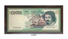 QUADRO COLLEZIONE BANCONOTE ITALIANE LIRE  100 MILA PANNELLO ARREDO PARETI