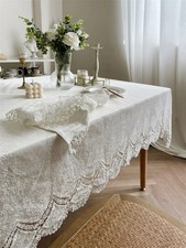 Tovaglia cotone bianco ricamo
