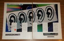 Rara Pubblicità Vintage GRUNDIG CD 8200 8400 Riferimento HiFi Lettore CD 1987