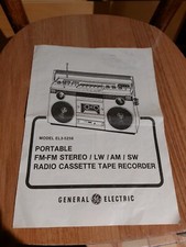 Istruzioni GE General Electric Portable AM FM Stereo Cassette Radio EL3 - 5256