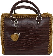 Borsa stampa cocco realizzata a mano in ecopelle e cordino