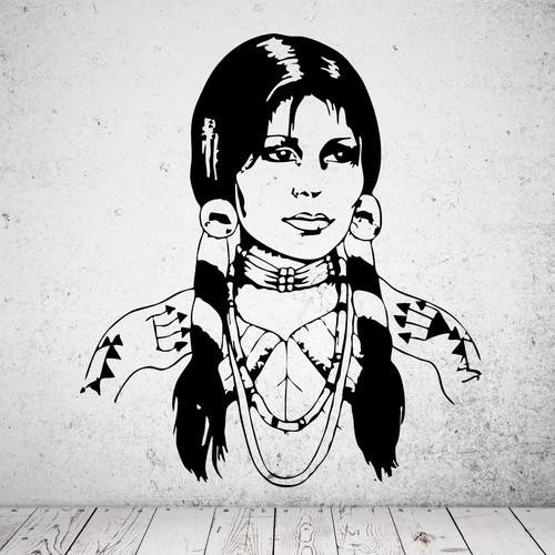 Adesivo murale donna indiana