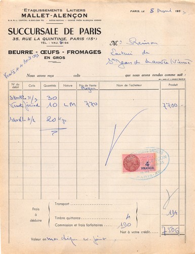 1953 etab laitiers - , mallet