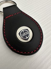 Portachiavi Lancia In Pelle Con Cuciture Rosse Come Nuovo Per Auto Vintage/nuove