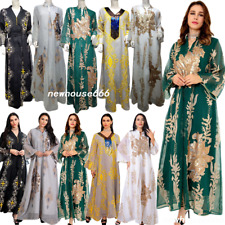 Abito lungo maxi donna paillettes Abaya musulmano Dubai caftano caftano abito Ramadan