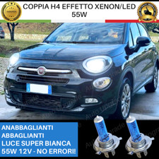 COPPIA LAMPADINE H4 LUCE BIANCA SPECIFICHE PER FIAT 500X 500 X EFFETTO XENON LED