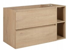 Armadio Armadietto Mobile Lavandino a Incasso Lavabo Bagno 100 cm SIMPLE Chiaro