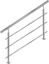 CAVATINY Corrimano in Acciaio Inox, Ringhiera per Scale, Parapetto, Balcone, Con