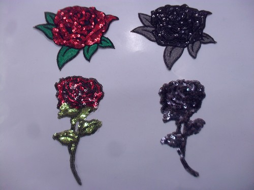 Applicazione fiore paillettes - applicazione,