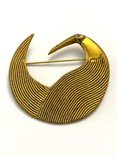Grande broche bronze doré - broche,