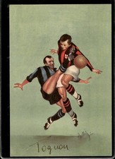 Cartolina calcio vintage Milan-Inter anteguerra