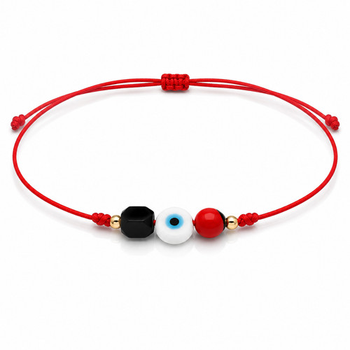 Bracciale macramè rosso - rosso, adju