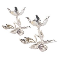 Metallo Placcato Argento Fiore