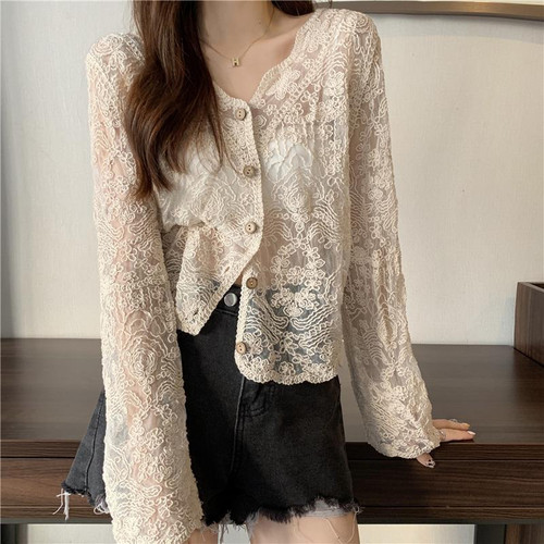 Cardigan donna pizzo uncinetto