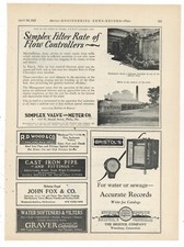 1927 Simplex Valvola & Misuratore Co. Pubblicità: Marshalltown, Iowa impianto di filtrazione dell'acqua pic
