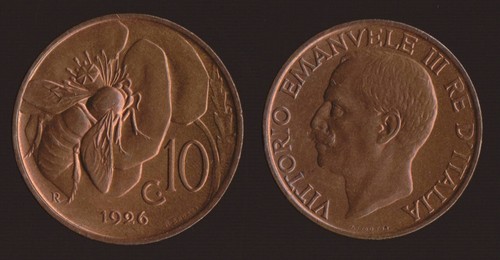 Centesimi 1926 ape vitt - 1926,