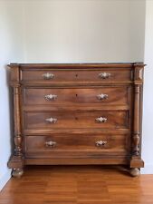 Cassettiera legno antica Con Top In Marmo