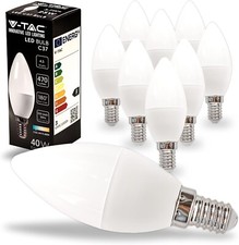 10X LAMPADINE LED 4,5W V-TAC E14 CANDELA LUCE CALDA/NATURA/FREDDA