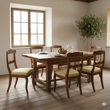 Sedie Antiche Noce Tessuto Set