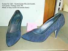 scarpe decolté col tacco R. Fabi n. 39, Made in Italy, vero cuoio, vintage anni