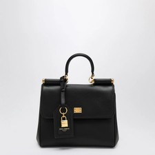 Borsa a tracolla Dolce&Gabbana My Sicily in pelle nera con tracolla regolabile