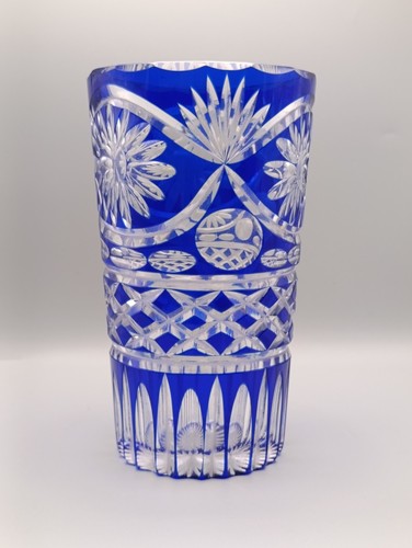 Vaso cristallo boemia blu - vaso,