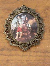 Quadro Vintage Ovale Stampa con cornice in metallo Cm.17 X 12