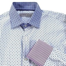 Camicia uomo Etro stampa mista cotone italiana elegante taglia 40 vendita al dettaglio $490