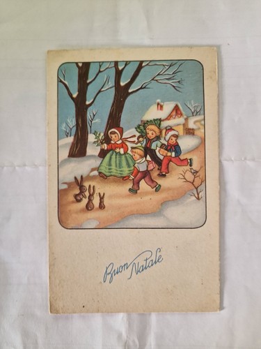 Cartolina buon natale bimbi - cartolina,