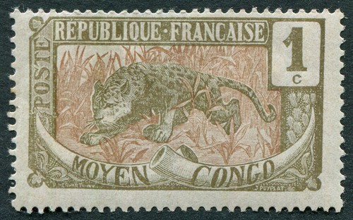 Middle congo 1907 oliva - 1c,