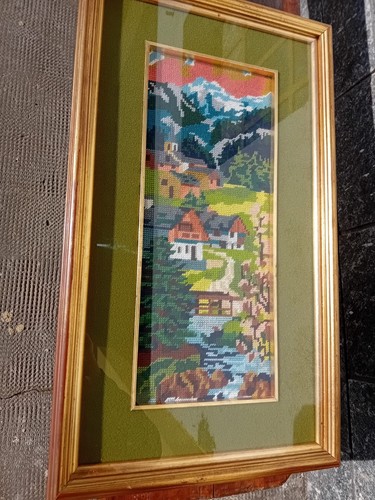 Quadro 59x34 ricamato con - 59x34,
