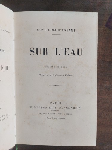 Sur eau guy de - de, maupassant