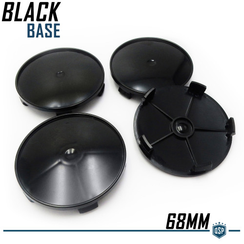 Tappi coprimozzo 68mm neri - 68mm,