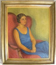 Ubaldo OPPI (Bologna 1889–Vicenza 1942) Giovane ragazza Olio/tela cm 88x73 1928