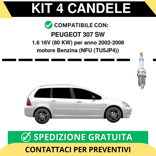 Kit candele per peugeot - kit, 307