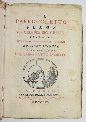 Parrocchetto ediz 1761 - parrocchetto,
