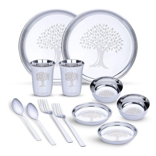 Set thali pranzo acciaio - thali, da