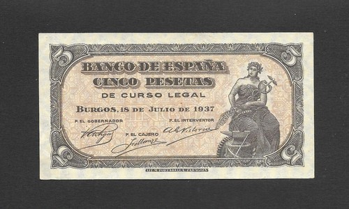 Pesetas 1937 serie ebc - serie, ebc+