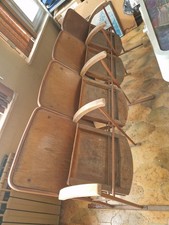 Set 4 Sedie Cinema Vintage Legno Anni 60