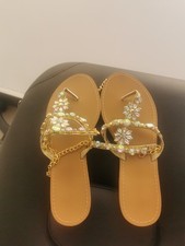 sandali gioiello donna.. Infradito cn effetto Swarovski... Nuovo 