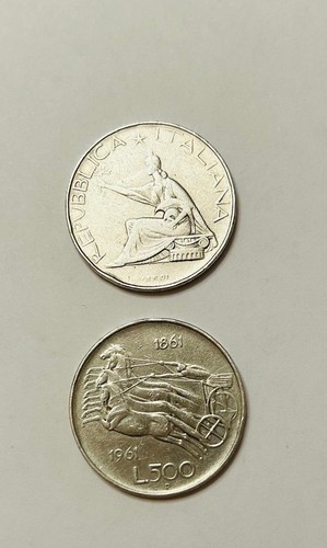 Moneta argento 500 lire - lire, bighe