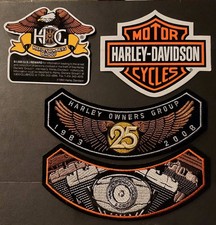 2 toppe ricamate HOG Harley Davidson vintage e 2 adesivi *NUOVI*