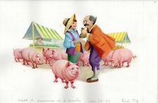 SEVERINO BARALDI - ILL. ORIGINALE per 'LA SCOMMESSA A CHI PRIMO S'ARRABBIA'  